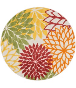 Nourison Aloha - Alh05 Red Multicolor Area Rug 5 ft. 3 X Round