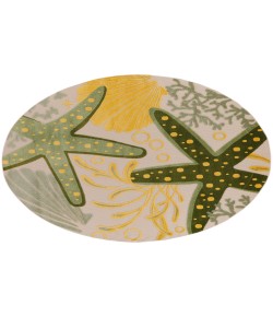 Nourison Home Aloha ALH24 Green Yellow 5 ft. 3 in. Round Area Rug