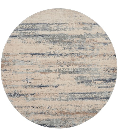 Rustic Textures Area Rug Nourison Rustic Textures Area Rug RUS04 Beige/Grey 7'10" Round