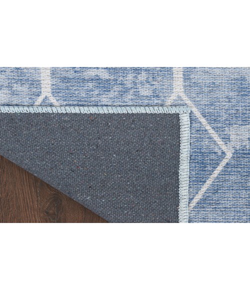 Nicole Curtis Machine Washable Series 1 Blue SR107 5 ft. 3 in. X 7 ft. 3 in. Rectangle Rug