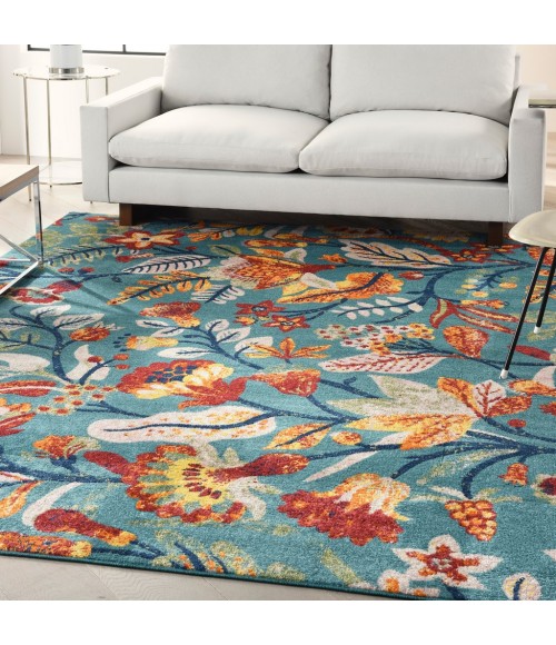 Nourison ALLUR Area Rug Nourison Allur Area Rug ALR09-Turquoise Multicolor