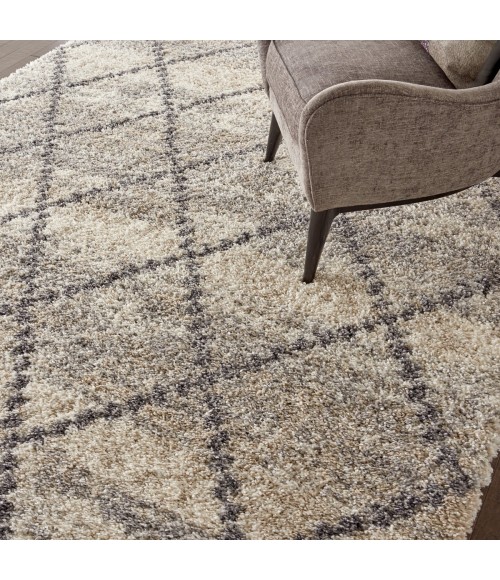 Nourison Scandinavian Shag Ivory/Grey SCN01 7 ft. 10 in. X 10 ft. 6 in. Rect. Rug
