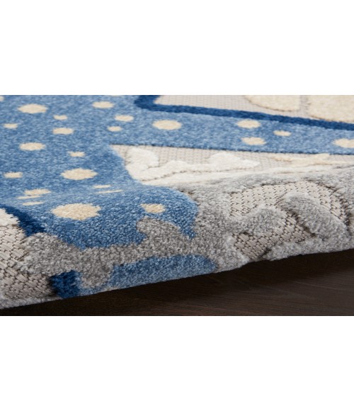 Nourison Aloha Blue Grey Rug ALH24 3 ft. Square - Rugs Town Nourison Aloha Blue Grey ALH24 3 ft. Square Rug