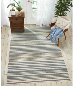 Barclay Butera Bbl21 Lido - Lid01 Blue Cream Area Rug 5 ft. 3 X 7 ft. 5 Rectangle