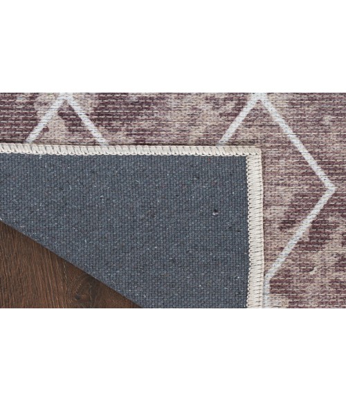 Nicole Curtis Machine Washable Series 1 Mocha SR107 2 ft. 2 in. X 8 ft. Rectangle Rug