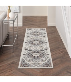 Nourison Elation - Etn09 Ivory Grey Area Rug 2 ft. 3 X 7 ft. 6 Rectangle