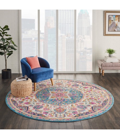 Nourison Passion Round Area Rug PSN22-Ivory/Multi