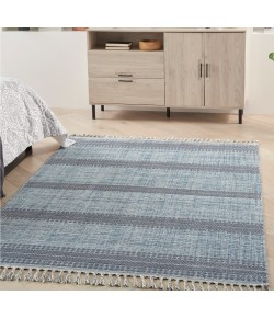 Nourison Asilah - Asi02 Light Blue Charcoal Area Rug 5 ft. 3 in. X 7 ft. 11 in. Rectangle
