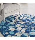 Nourison Tranquil Round Area Rug TRA03-Navy