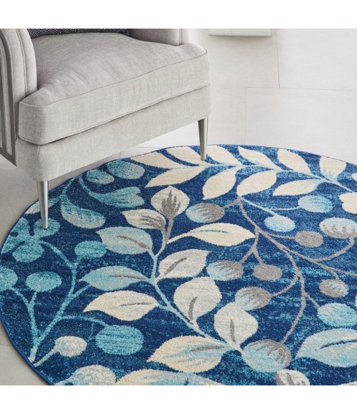 Nourison Tranquil Round Area Rug TRA03-Navy