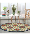 Nourison Aloha Round Area Rug ALH19-Blue/Multicolor