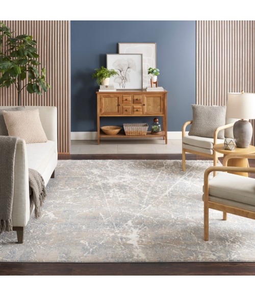 Nourison Splendid Beige Blue SLD02 7 ft. 10 in. X 9 ft. 10 in. Rect. Rug