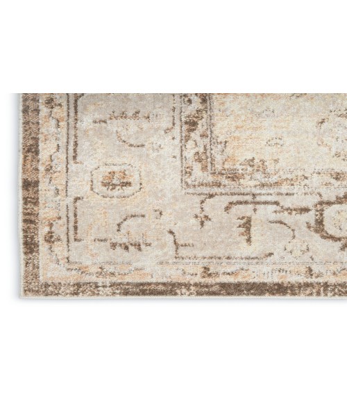 Nourison Astra Machine Washable Beige ASW11 5 ft. 3 in. X 7 ft. Rectangle Rug