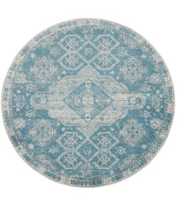 Nourison Tranquil(Traql) - Tra13 Light Blue Ivory Area Rug 7 ft. 10 in. Round