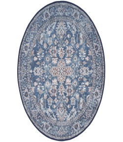 Nourison Home New Concept Washable Navy Ivory SR104 7 ft. 10 in. Round Rug