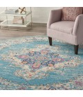 Nourison Passion Round Area Rug PSN03-Light Blue