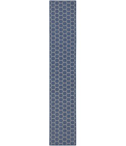 Nourison Twist Reversible 2ft. 2in. x 10ft. Blue Modern Rug