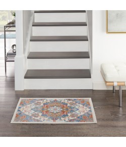 Nourison Elation - Etn09 Ivory Blue Area Rug 2 ft. X 3 ft. Rectangle