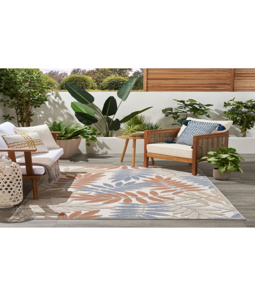 Nourison Aloha Blue Mocha ALH18 5 ft. 3 in. X 7 ft. 5 in. Rectangle Rug
