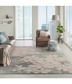 Nourison Tranquil(Traql) - Tra08 Grey Pink Area Rug 8 ft. 10 X 11 ft. 10 Rectangle