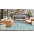 Nourison Reversible Indoor Outdoor Aqua RVB01 8 ft. X 10 ft. Rectangle Rug