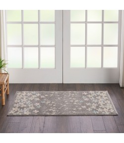 Nourison Tranquil(Traql) - Tra04 Grey Beige Area Rug 2 ft. X 4 ft. Rectangle