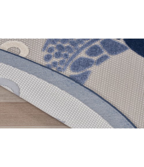 Nourison Aloha Navy Blue ALH27 7’10” Round Rug
