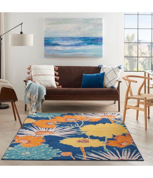 Nourison Allur Area Rug ALR06-Navy Multicolor