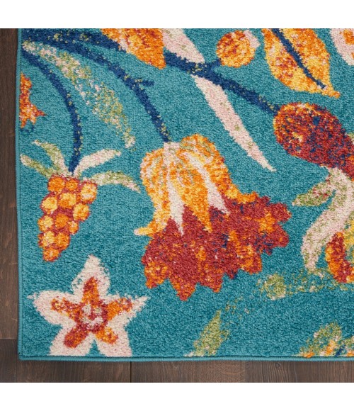 Nourison Allur Area Rug ALR09-Turquoise Multicolor