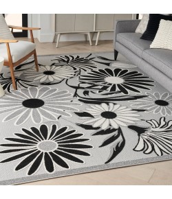 Nourison Aloha - Alh33 Black White Area Rug 9 ft. X 12 ft. Rectangle