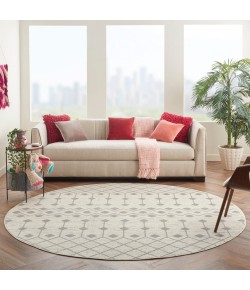 Nourison Home Grafix GRF37 Ivory/Grey 8 ft. Round Area Rug