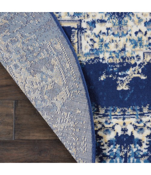 Nourison Grafix Round Area Rug GRF14-Navy Blue