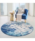 Nourison Tranquil Round Area Rug TRA08-Navy/Pink