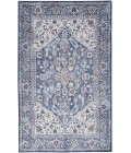 Nicole Curtis Machine Washable Series 1 Navy Ivory SR104 4 ft. X 6 ft. Rectangle Rug