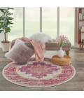 Nourison Passion Round Area Rug PSN03-Ivory/Fuchsia