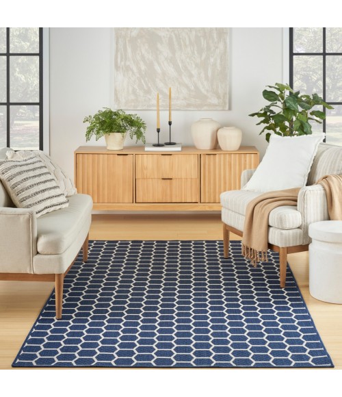 Nourison Twist Reversible Navy TWS01 6 ft. X 9 ft. Rect. Rug