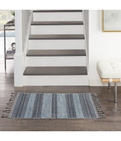 Nourison Asilah - Asi02 Light Blue Charcoal Area Rug 2 ft. 3 in. X 4 ft. 5 in. Rectangle