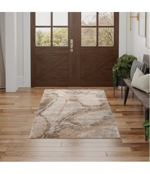 Nourison Silk Shadows Beige Silver SHA24 4 ft. X 6 ft. Rect. Rug