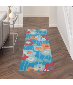Nourison Wav01/Sun & Shade - Snd27 Bluebell Area Rug 2 ft. 3 in. X 8 ft. Runner
