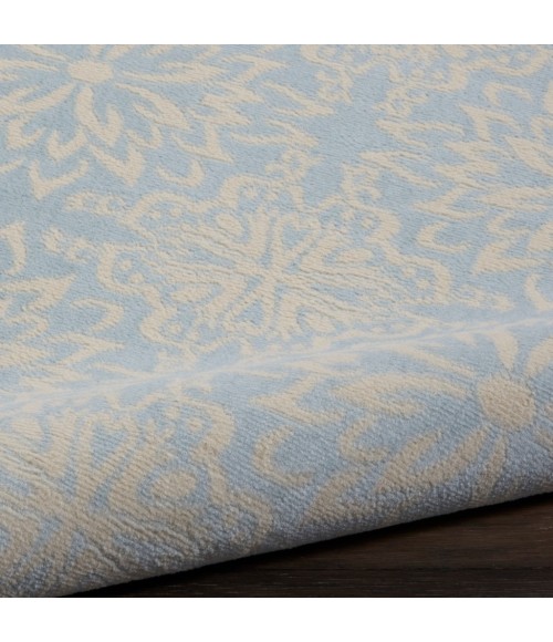 Nourison Jubilant Round Area Rug JUB06-Ivory/Light Blue