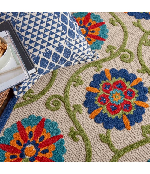 Nourison Aloha Area Rug ALH19-Blue/Multicolor