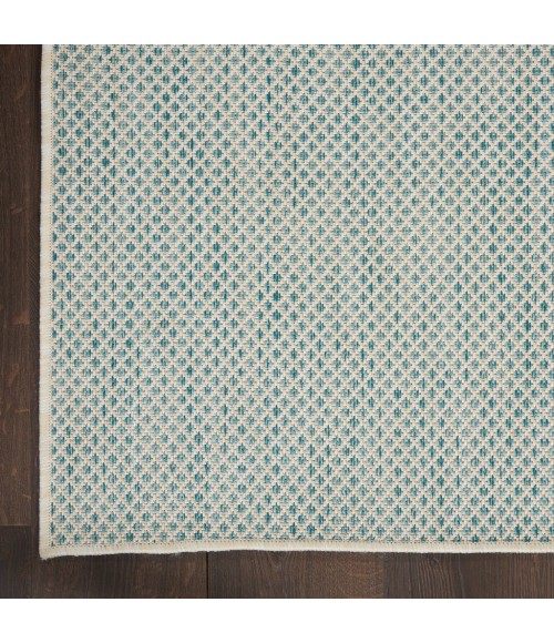 Nourison Courtyard Area Rug COU01-Ivory Aqua