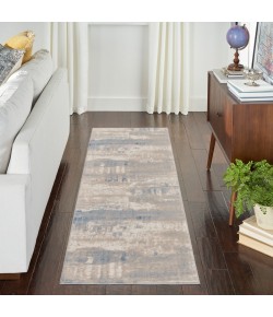 Nourison Home Solace SLA07 Ivory/Grey/Blue 2 ft. 3 in. X 7 ft. 3 in. Area Rug