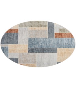 Nourison Astra Machine Washable Multicolor ASW09 5 ft. 3 in. Round Rug