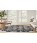 Nourison Aloha Black White ALH34 7’10” Round Rug