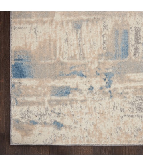 Nourison Solace Area Rug SLA08 Ivory/Grey/Blue 2'3" x 7'3"