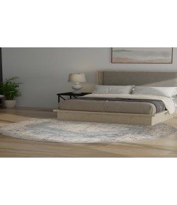 Nourison Home Astra Machine Washable ASW11 Silver Blue 7 ft. 10 in. Round Area Rug