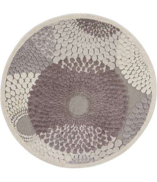 Nourison GRAPHIC ILLUSIONS Area Rug Nourison Graphic Illusions Round Area Rug GIL04-Grey
