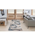 Nourison Astra Machine Washable Ivory Blue ASW15 2 ft. X 6 ft. Rectangle Rug