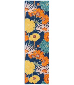 Nourison Allur - Alr06 Navy Multicolor Area Rug 2 ft. 3 X 7 ft. 6 Rectangle